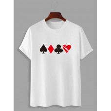 Men's Funny Poker Print Short Sleeve T-Shirt