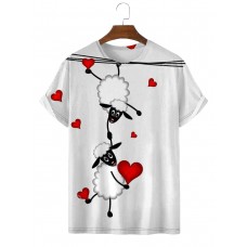 Fashion new love lamb print T-shirt