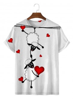 Fashion new love lamb print T-shirt