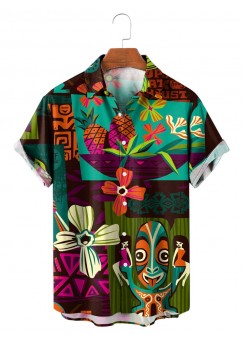 Men's Hawaiian Resort Tiki Short Sleeve Shirt