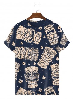 tiki icon print short-sleeve T-shirt