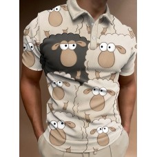 Men's Black Sheep Funny Sheep Short Sleeve Polo Shirt