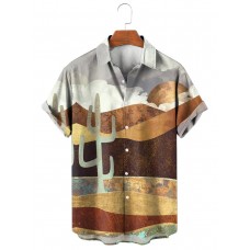 Men's Desert Sunset Print Shirt 44605096X