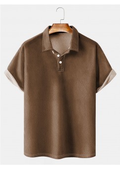 Men's Basic Solid Lapel POLO Shirt