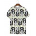 Panda Print Crew Neck Casual Short Sleeve T-Shirt